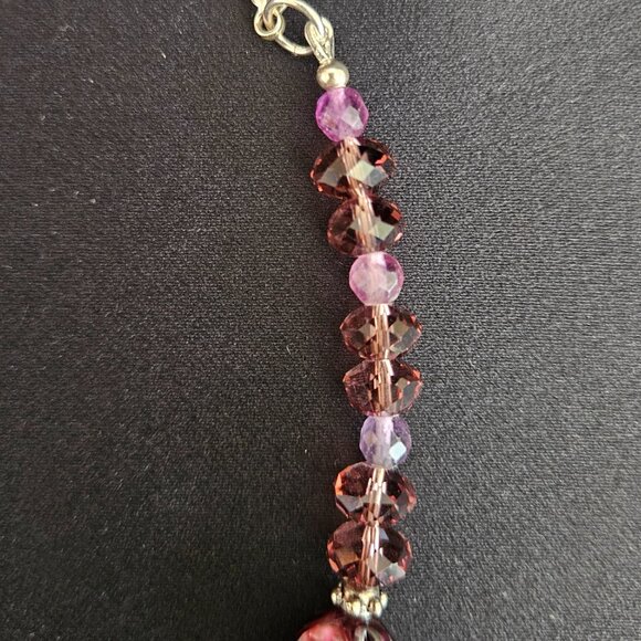 Hand Crafted Carved Amethyst Fluorite Necklace and Bracelet Ensemble - Picture 7 of 12